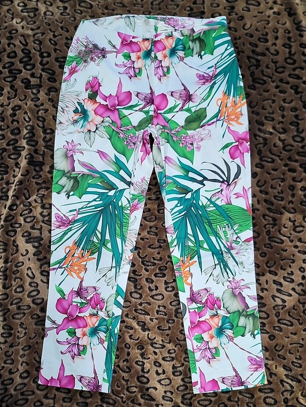 Boston Proper Tropical Sz Crop Pant Floral Pants Size 4